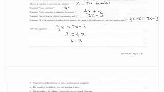 translating statements into algebra module 62 mth 061