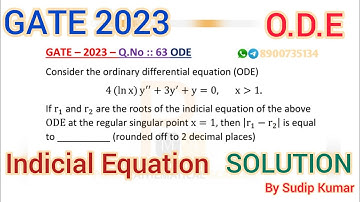GATE 2023 ODE Solution | Gate 2023 Mathematics Solution | Q.No 63 | Gate 2023 Solution |Sudip Kumar
