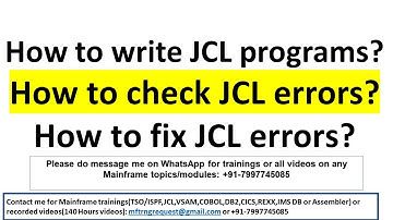 JCL statement and Checking JCL errors and Fixing them _ Sep Batch_Morning