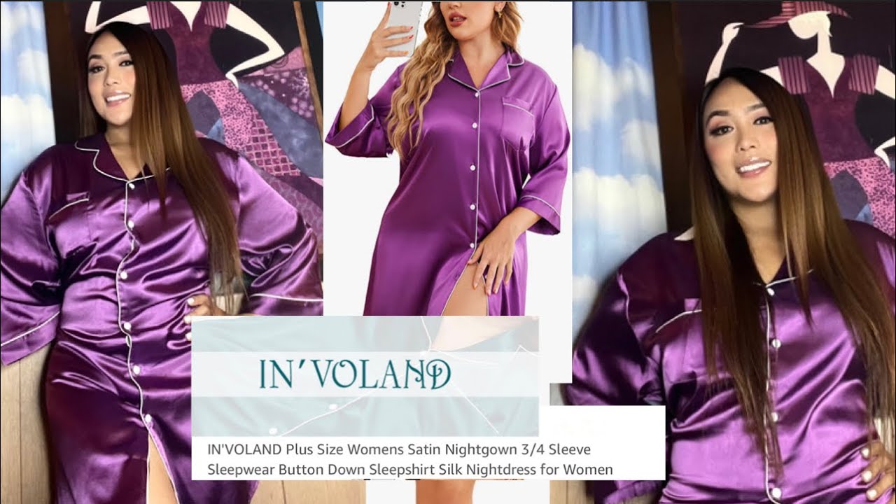 IN'VOLAND SATIN SLEEP WEAR/ TRY ON HAUL & REVIEW YouTube