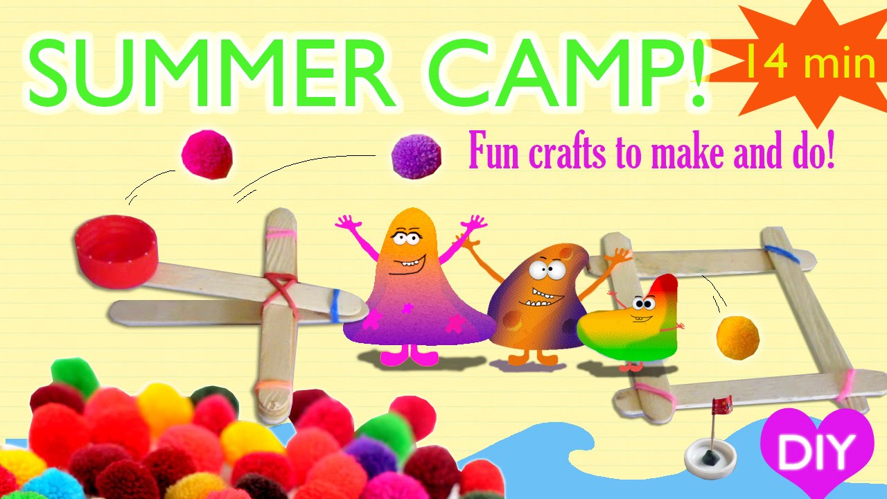 summer camp with tiny pix | fun crafts ,diy ideas, pom pom shooter