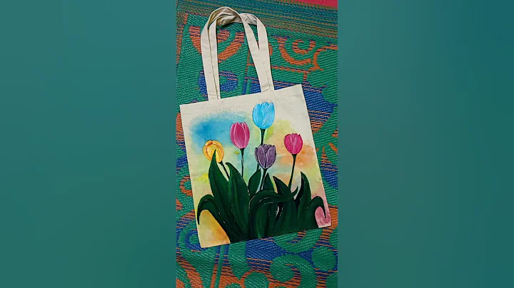 Hand-painted tote bag 🦋#art #diy #drawingpainting #totebag #youtubeshorts #shorts