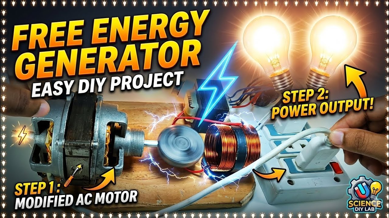 How to Make Free Energy Generator 220V at Home - Science Project 2026 😱 ...