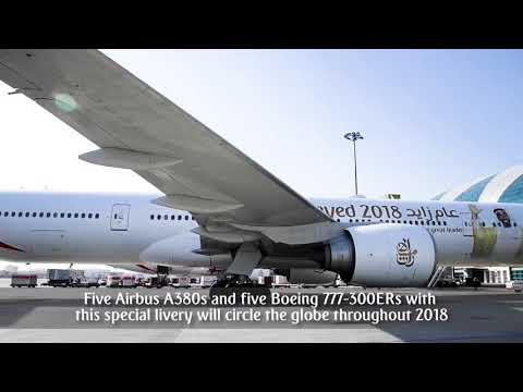 Emirates librea Año de Zayed aviones Airbus A380 Boeing 777