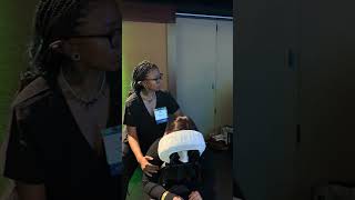 Massage Therapy students bringing wellness and professionalism to the Women at Work event! 💚👏