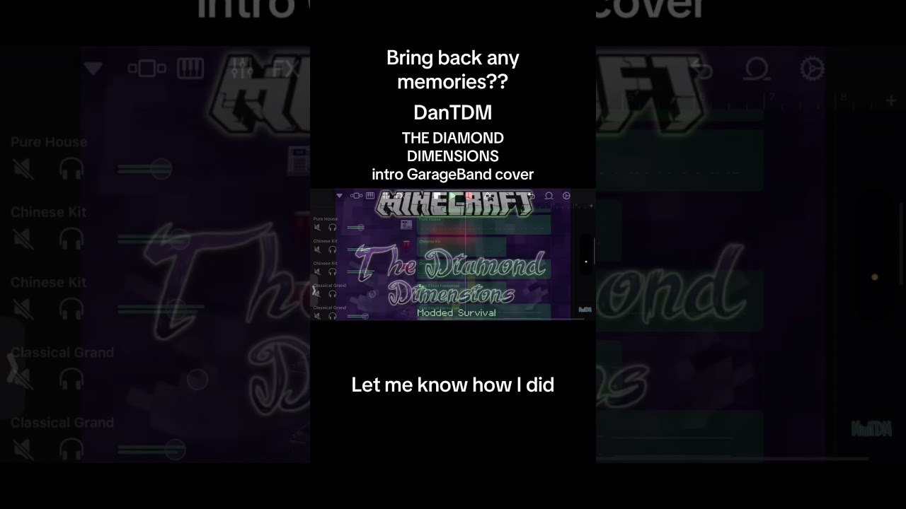 DanTDM The Diamond Dimensions intro GarageBand cover 