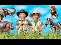 African Safari Adventure 🦁🐘🦛🦓 | Animal Stories with Sky and Finn