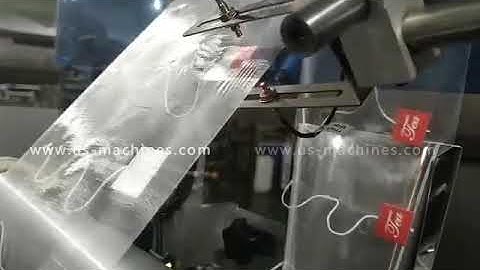 Automatic tea bag with string film bag form fill seal packing machine testing video