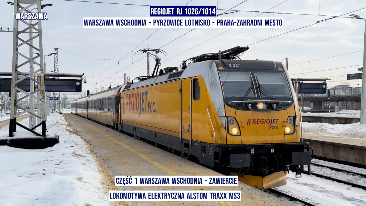 RegioJet RJ 1026 Warszawa Wschodnia - Pyrzowice Lotnisko -  Praha-Zahradni Mesto  z tyłu pociągu 1