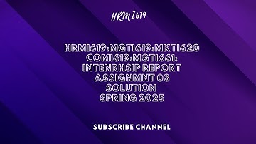 HRMi619:MGTi619:COMi619:MGTi661 all INTERNSHIP REPORTS ASSIGNMENT SOLUTION 03 SPRING 2025