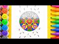 Beautiful Mandala Coloring Tutorial 🎨 Relaxing Coloring for Beginners #coloring #coloringpages
