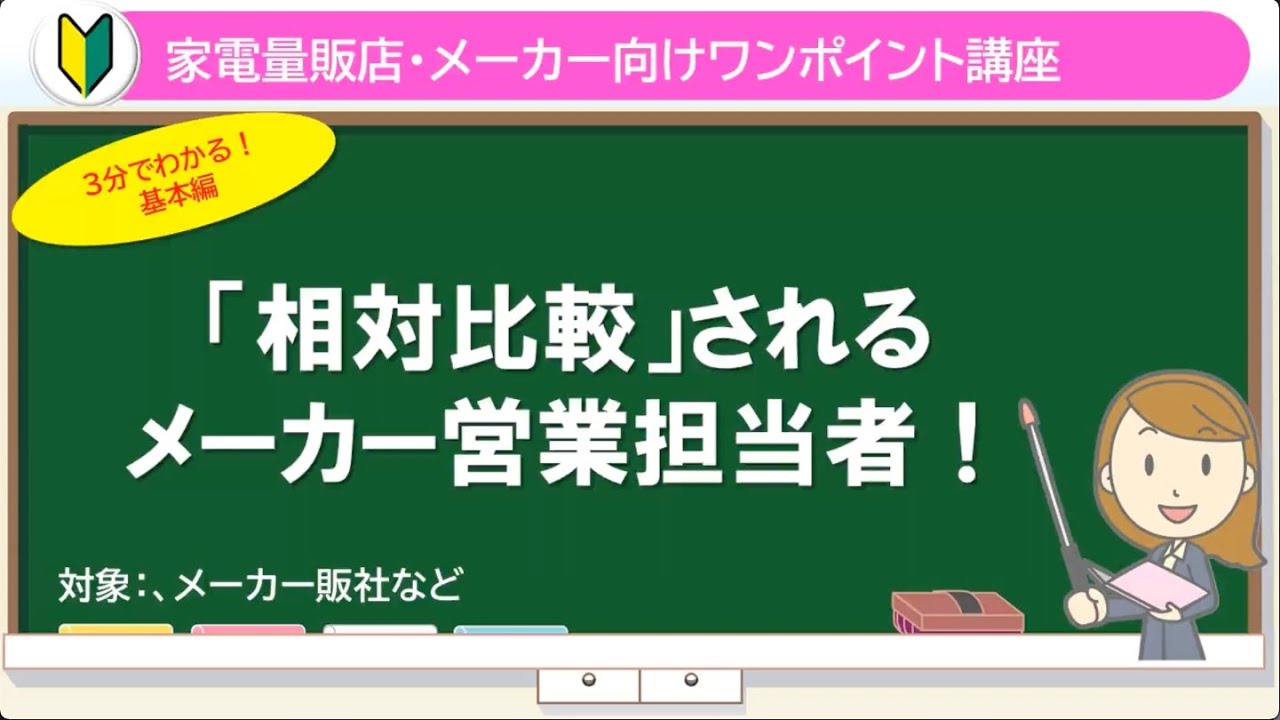 家電量販店の売場で提案資料を示しながらバイヤーと商談を行う営業担当者