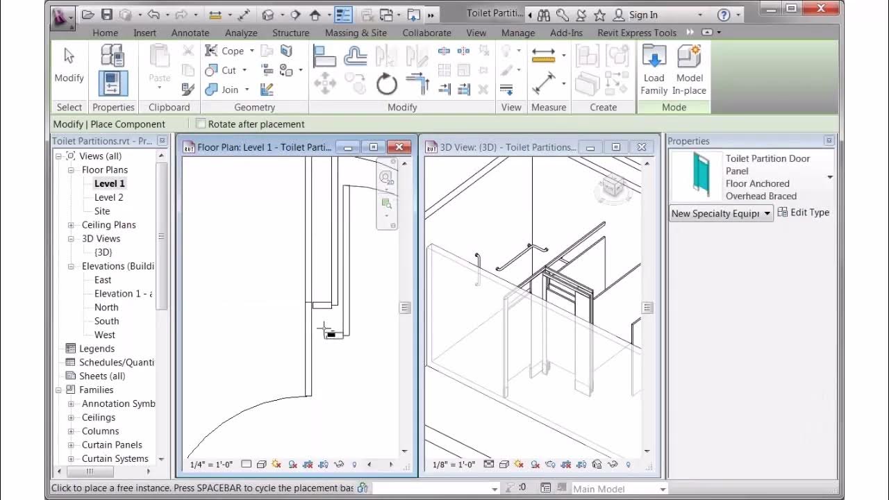 myBIMteam Revit Toilet Partition Family Library YouTube