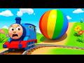 【踏切アニメ】あぶない！巨大ボールがせまってくる！？トーマスのハプニングレース 🚂⚽ 5 TRAIN Railroad Chase Accident Thomas
