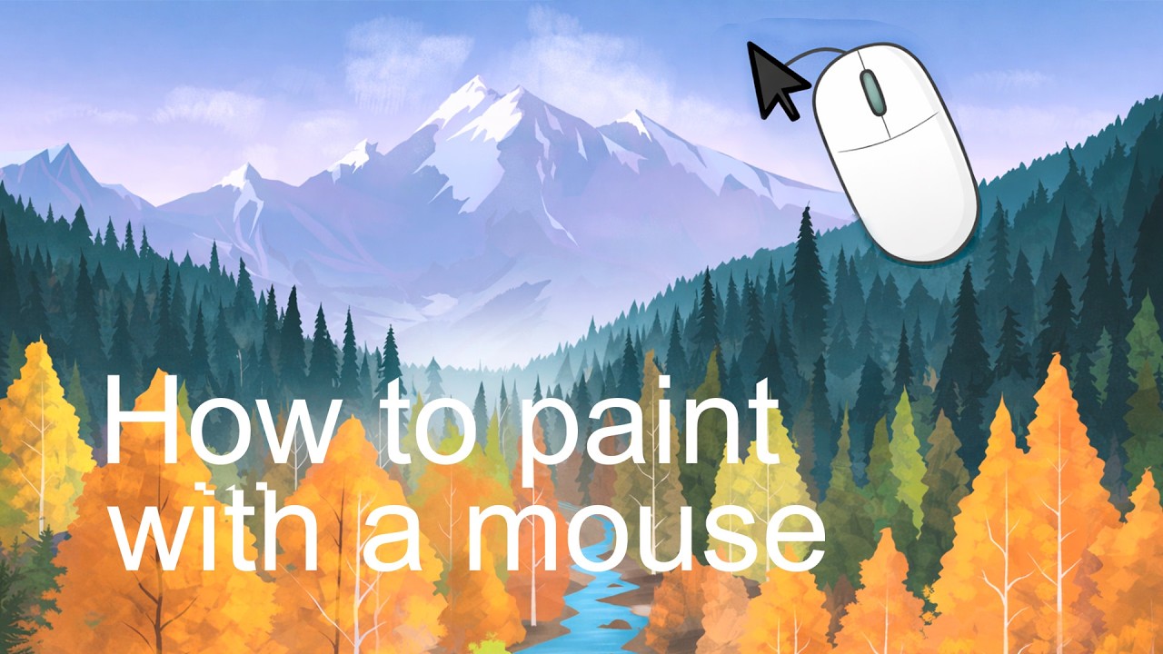 Paint Mouse Computer How to Create Beautiful Landscape Art Using Only a Mouse|How to paint ...