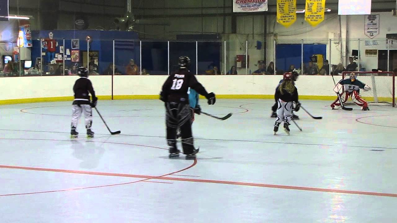 Youth roller hockey league action YouTube