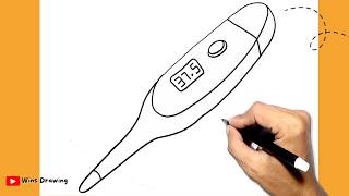 How to Draw Digital termometer