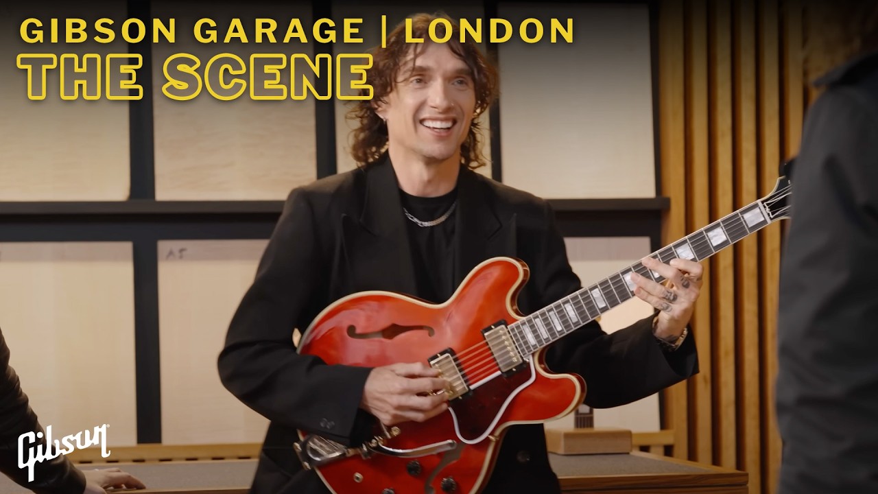 When Justin Hawkins picked out guitars at Gibson Garage, London, UK