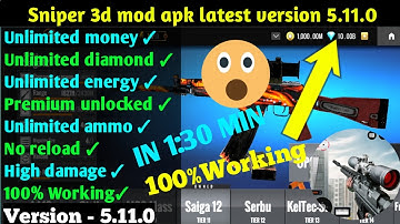 Sniper 3d mod apk unlimited money and gems and energy || Sniper 3d hack 🤑🤑