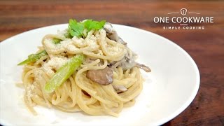Cream pasta with asparagus and maitake mushrooms ｜ Life THEATER: Recipes for useful cooking videos