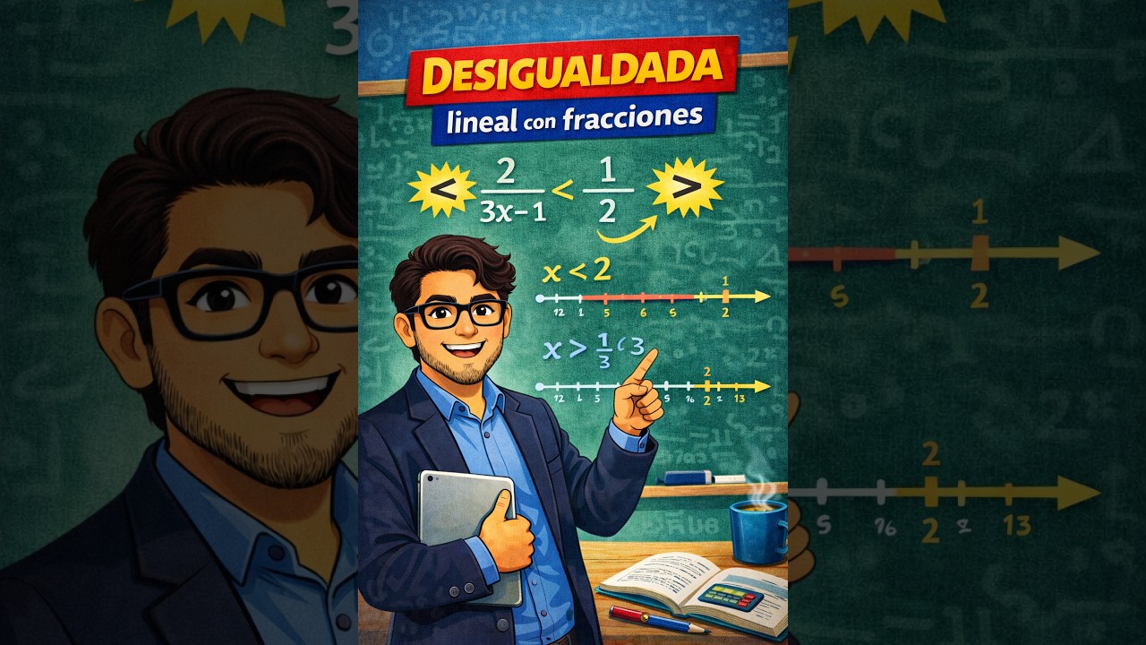 Desigualdades/Inecuaciones- Desigualdad Lineal con fracciones- Vid 3