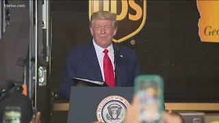 Trump announces new infrastructure policy at UPS hub in Atlanta