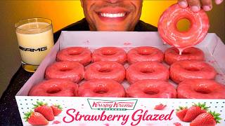 Asmr Krispy Kreme Strawberry Glazed Donuts Mukbang Mouth Sounds Big Bites Jerry No Talking