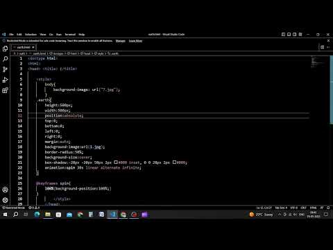 Earth 🌎 Rotation Program | |☝️💪 with Source Code | | Using HTML,  CSS,  &  JavaScript | |