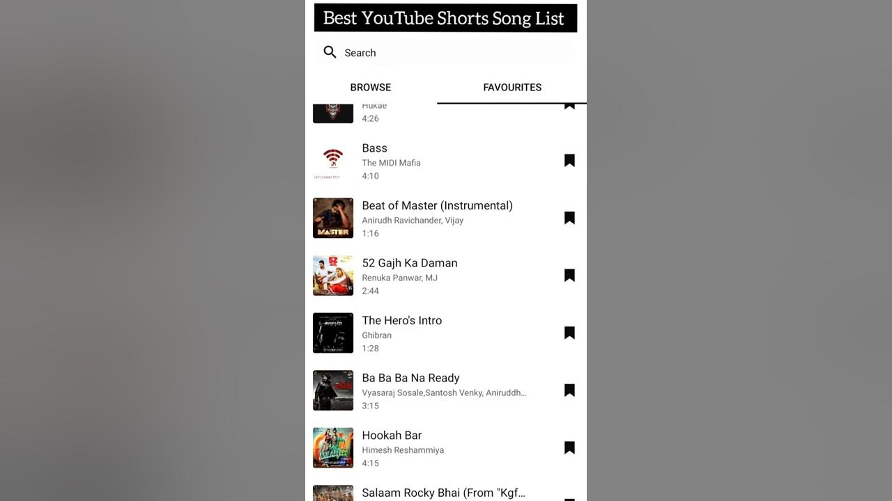 Best Songs List - Youtube Shorts 2021