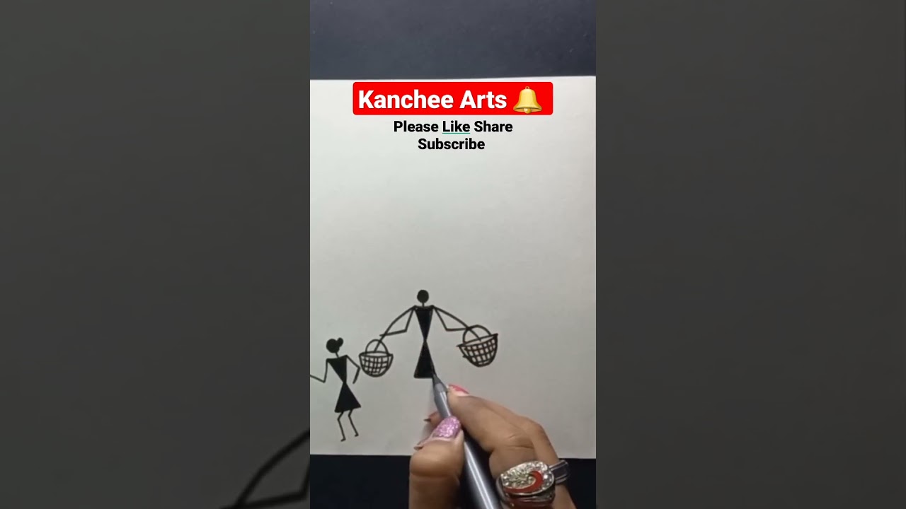 Warli Painting/Warli Art/Warli Village scene work/Daily life work