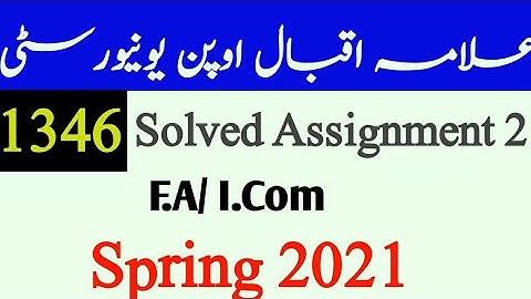1346 Solved Assignment Nmb 2 Spring 2021