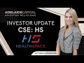 HealthSpace (CSE: HS) (OTCQB: HDSLF) Investor Update Webinar // Adelaide Capital // September 2021