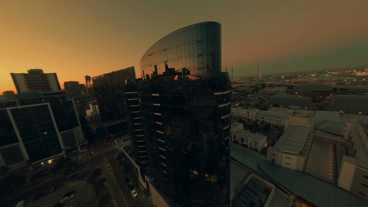 Sunrise over Melbourne Star Observation Wheel - Drone FPV