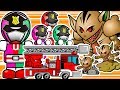 おもちゃアニメ 警察レンジャーが融合!はたらくくるまの消防車でモンスターをやっつけろ!アンパンマン・ルパンレンジャー好きな子供向け トミカ/さっちゃんねる Sacchan Toy anime.