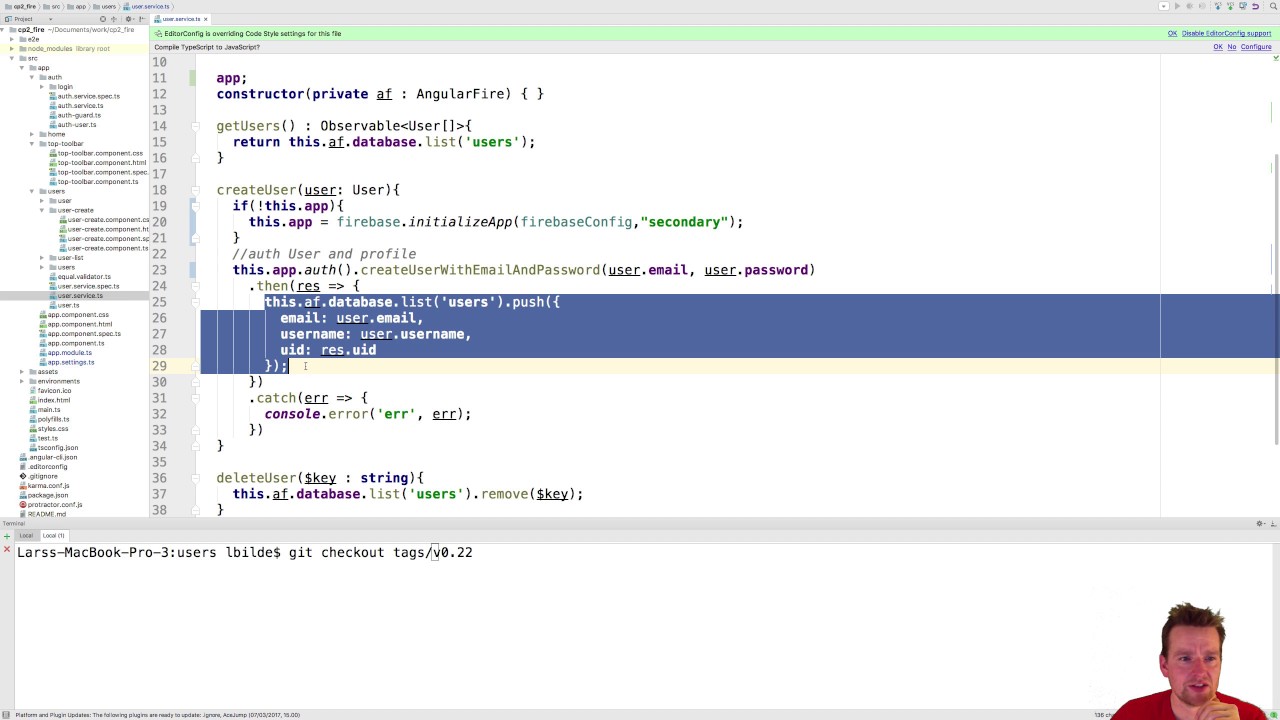 Angular with Firebase part 31 of 70 - Avoid auto login on create user ...