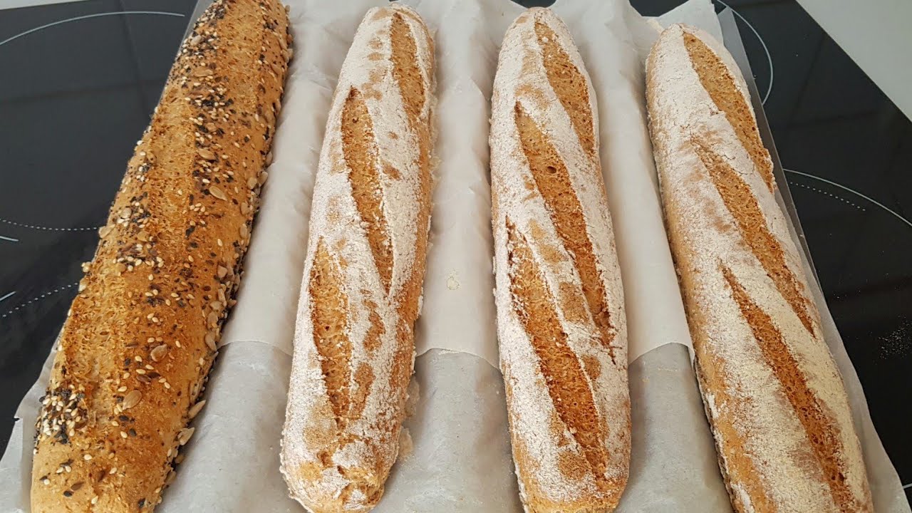 باكيط المخبزة في دارك بالقمح الكامل مقرمش من داكشي 👌 Baguettes à la farine complete