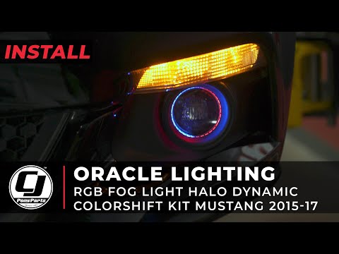 2015-2017 Mustang Install | Oracle RGB Color Shift Fog Light Halo