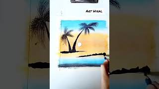 How to draw a Scenery | #shorts | #youtubeshorts | Easy Scenery Drawing | Oil Pastel Drawing