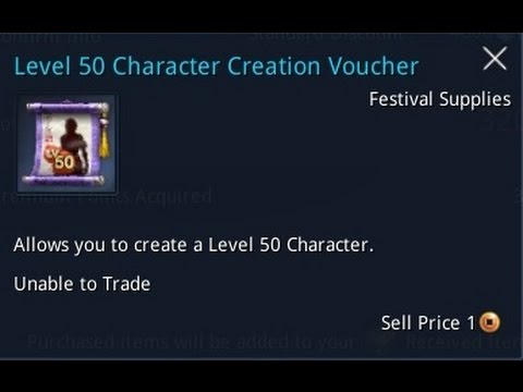 blade soul level 50 character creation voucher