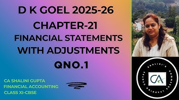 Financial Statements with Adjustments Q1 Solution | Class 11 Accounts DK Goel Chapter 21 | CBSE 2026