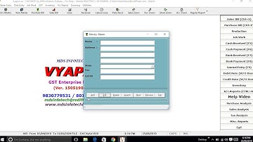 How to Add, Edit, Delete Delivery Master in MDS Infotech