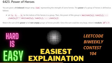 2681. Power of Heroes || Leetcode Biweekly Contest 104 || Hard is Easy || Maths and Observation