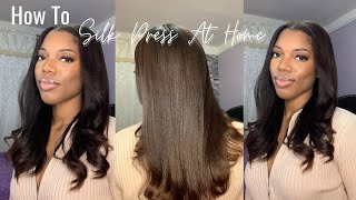 HOW TO SILK PRESS NATURAL HAIR AT HOME | DIY Curly to Straight Routine | Gabrielle Amandaaa