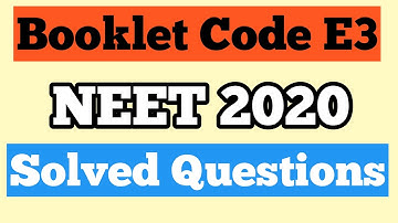 NEET 2020 Solved Question Paper| Booklet Code E3|Answer Key (Biology)