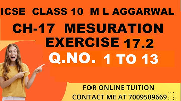 ICSE Ch-17 Mensuration Ex-17.2 Q. No.1-13 From ML Aggarwal For ICSE Class 10 Math @jindalmathspoint