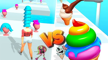 Ice Cream Stack 🆚 Hair Tower All Levels Gameplay Walkthrough Android, Ios 😍