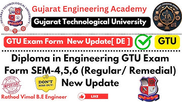 📢Diploma in Engineering GTU Exam Form SEM-4,5,6 (Regular/ Remedial)🚨New Update💯 #gtuexamform#gtuexam