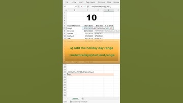 🤩💚🤩 Excel in 18 Seconds: Calculating Workdays with NETWORKDAYS Function