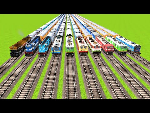 8 TRAINS BACK TO BACK RUNNING ON 8 DIFFERENT RAILWAY TRACKS|Train Simulator|Railworks|4k Train Video