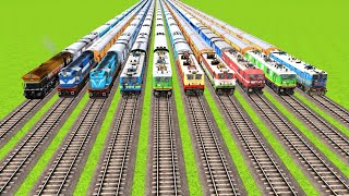 8 TRAINS BACK TO BACK RUNNING ON 8 DIFFERENT RAILWAY TRACKS|Train Simulator|Railworks|4k Train Video